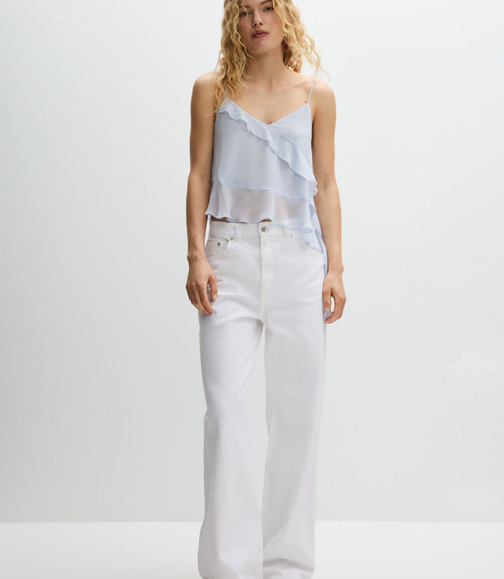 Moudda Lefties - Top Bretelles - Ruffles Chiffon Bohémien Romantique - Tunisie 4