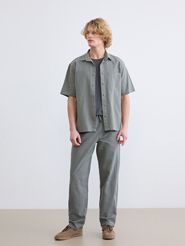 Moudda LC Waikiki - Chemise manches courtes en tissu pour Homme couleur Vert kaki - Tunisie 2