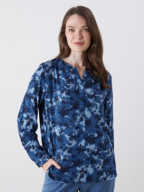 Moudda LC Waikiki - Blouse tissée imprimée manches longues Femme Imprimé à l'essence - Tunisie 1