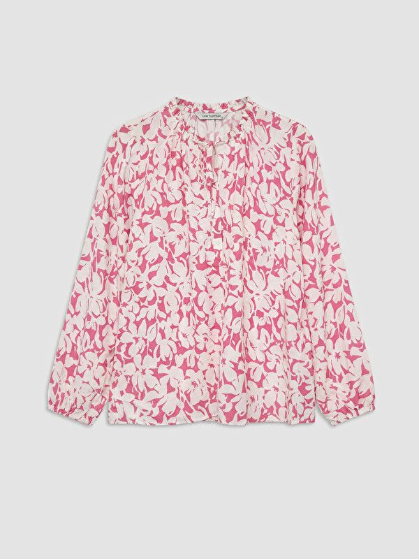 Moudda LC Waikiki - Chemisier (blouse) imprimé manches longues en tissu pour Femme couleur Rose imprimé - Tunisie 1