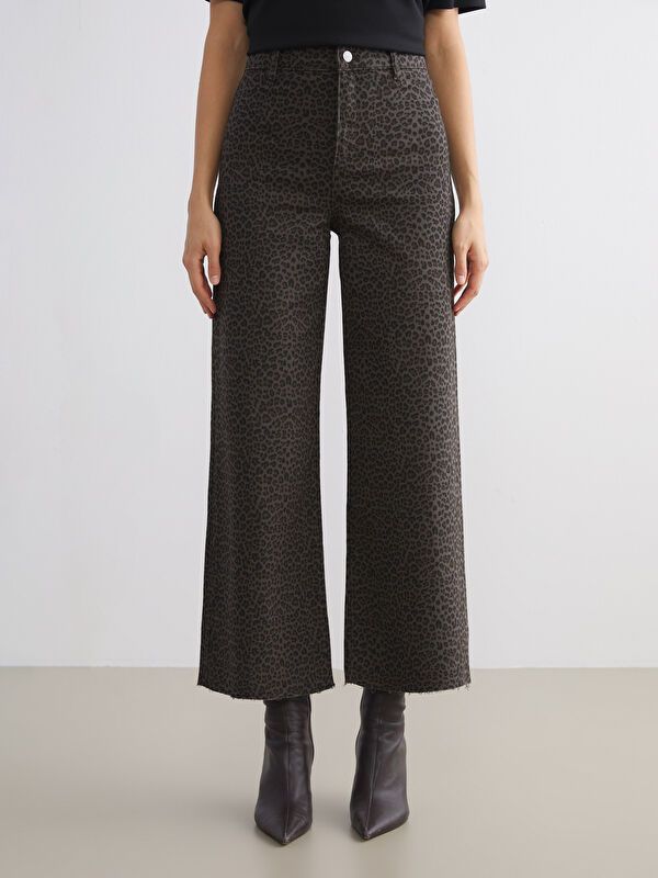 Moudda LC Waikiki - Pantalon tissé en denim Femme Imprimé marron - Tunisie 2