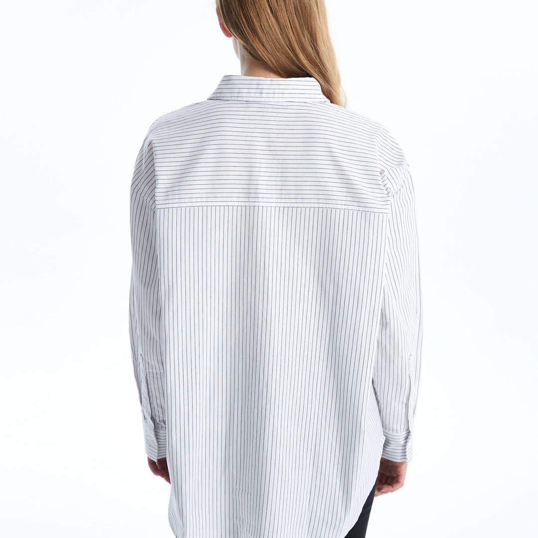 Moudda LC Waikiki - Chemise tissée manches longues Femme Rayures noires - Tunisie 4