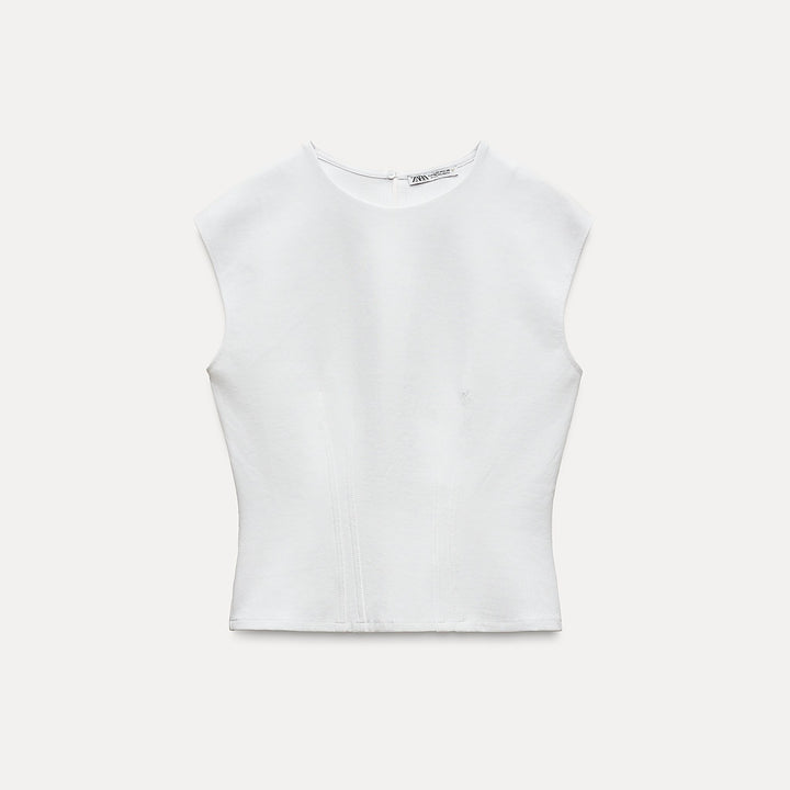 Moudda ZARA - Haut Intelrock manches courtes, col rond, pinces - Tunisie 2