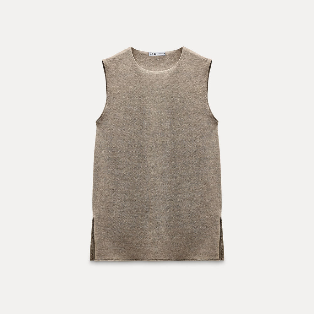 Moudda ZARA - Top Sans Manches Col Rond Piqué - Tunisie 2