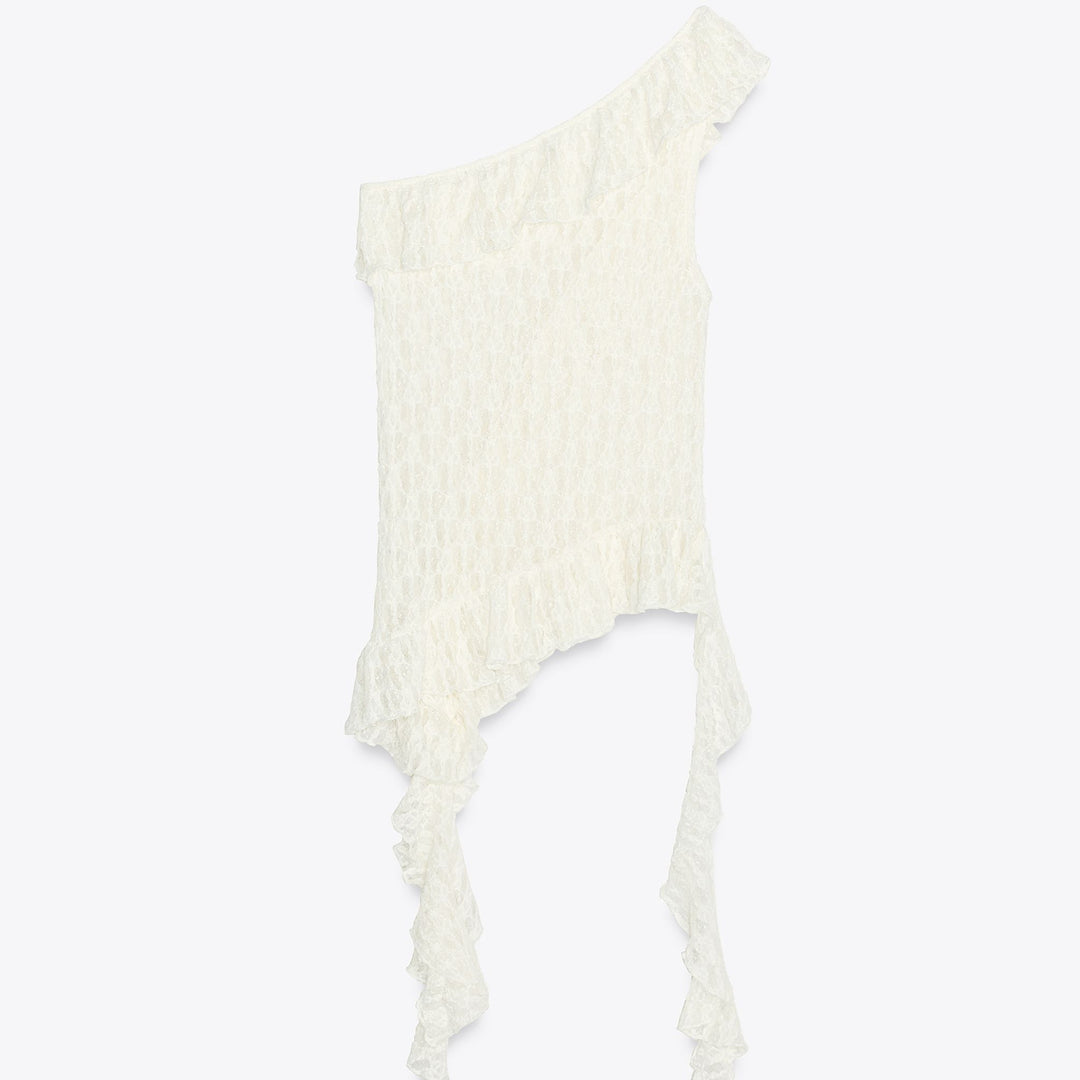 Moudda ZARA - Top Dentelle Asymétrique - Volants - Tunisie 2