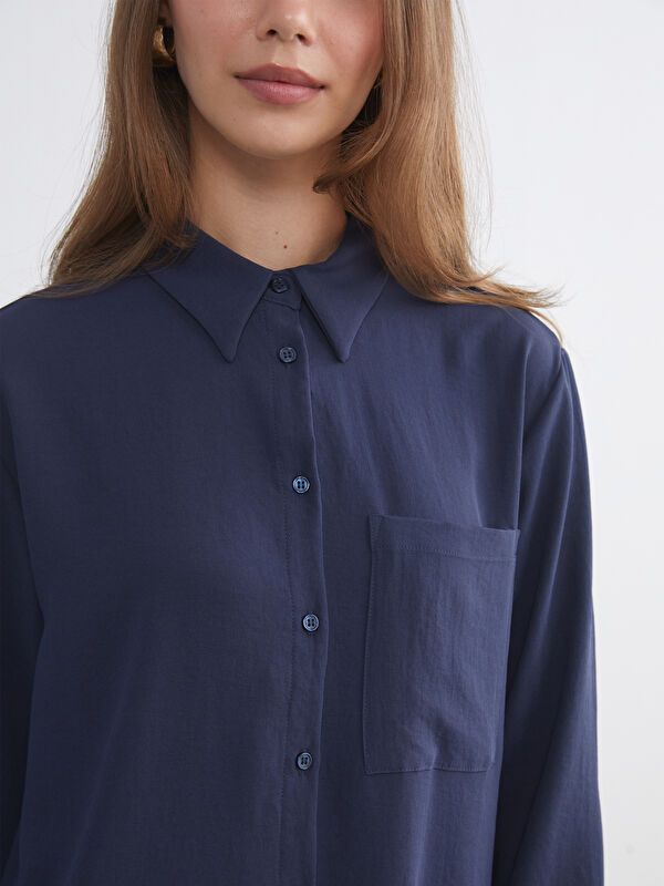 Moudda LC Waikiki - Tunique tissée manches longues Femme Marine - Tunisie 3