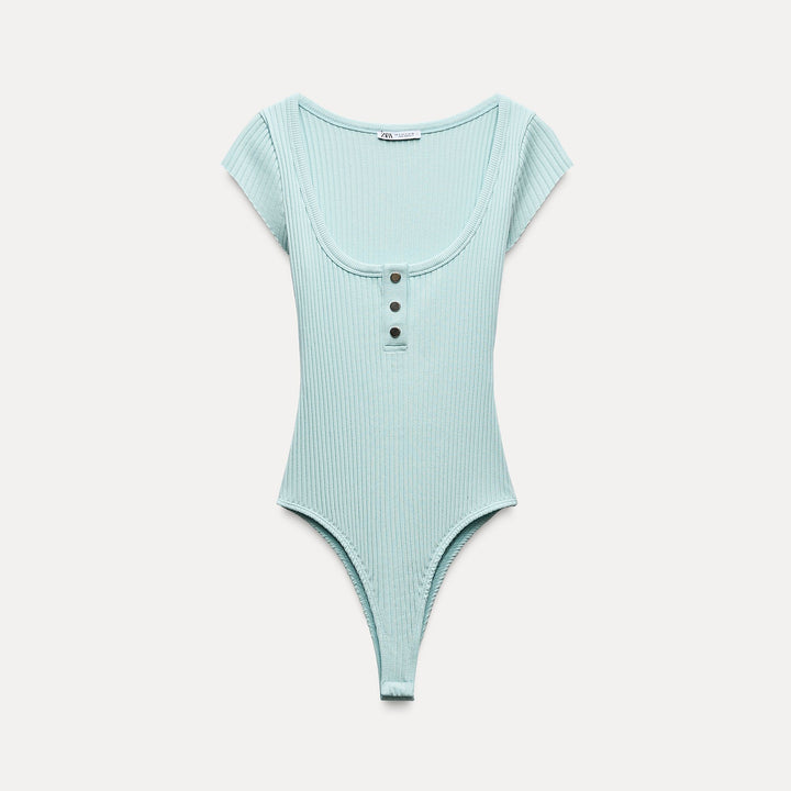 Moudda ZARA - Body Côtelé Manches Courtes à Pressions - Tunisie 2