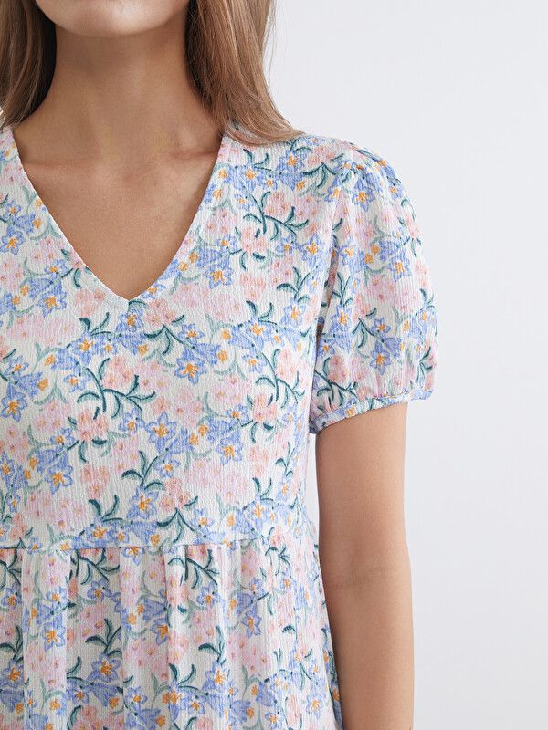 Moudda LC Waikiki - Robe maternité en jersey manches courtes pour Femme couleur Imprimé mixte - Tunisie 3