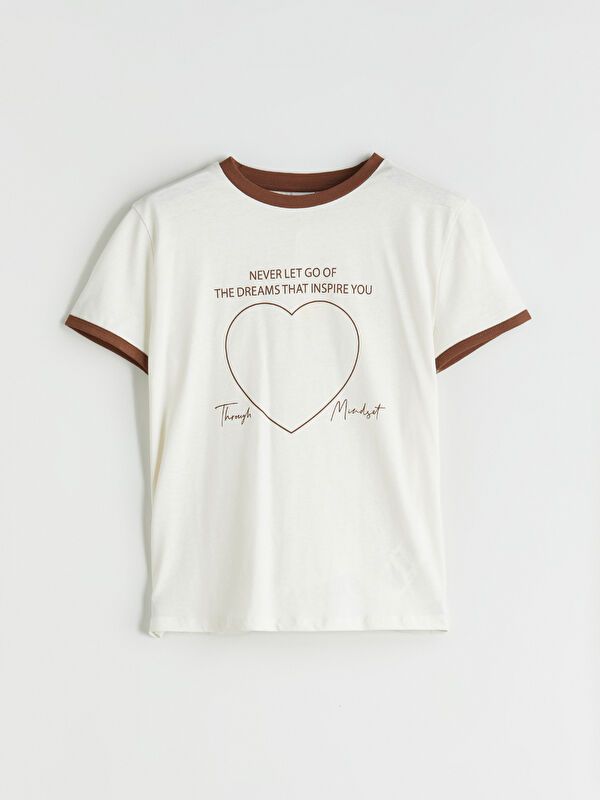 Moudda LC Waikiki - Body jersey manches courtes Fille Ecru - Tunisie 1