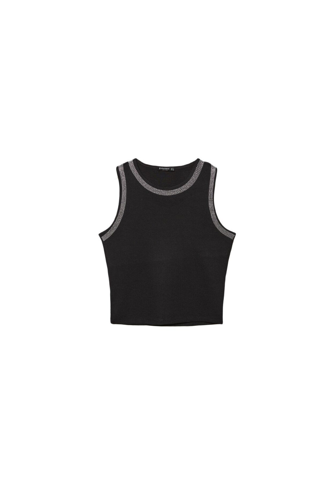 Moudda STRADIVARIUS - T-Shirt Regular S/M Col Rond avec Détails Brillants - Tunisie 1