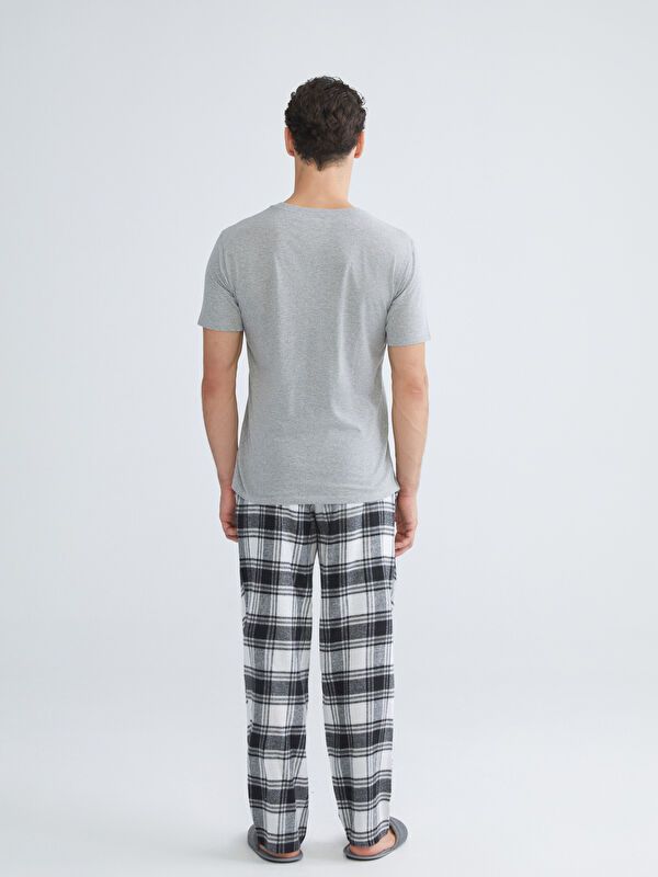 Moudda LC Waikiki - Ensemble pyjama en jersey à manches courtes et bas longs pour Hommes - Tunisie 4