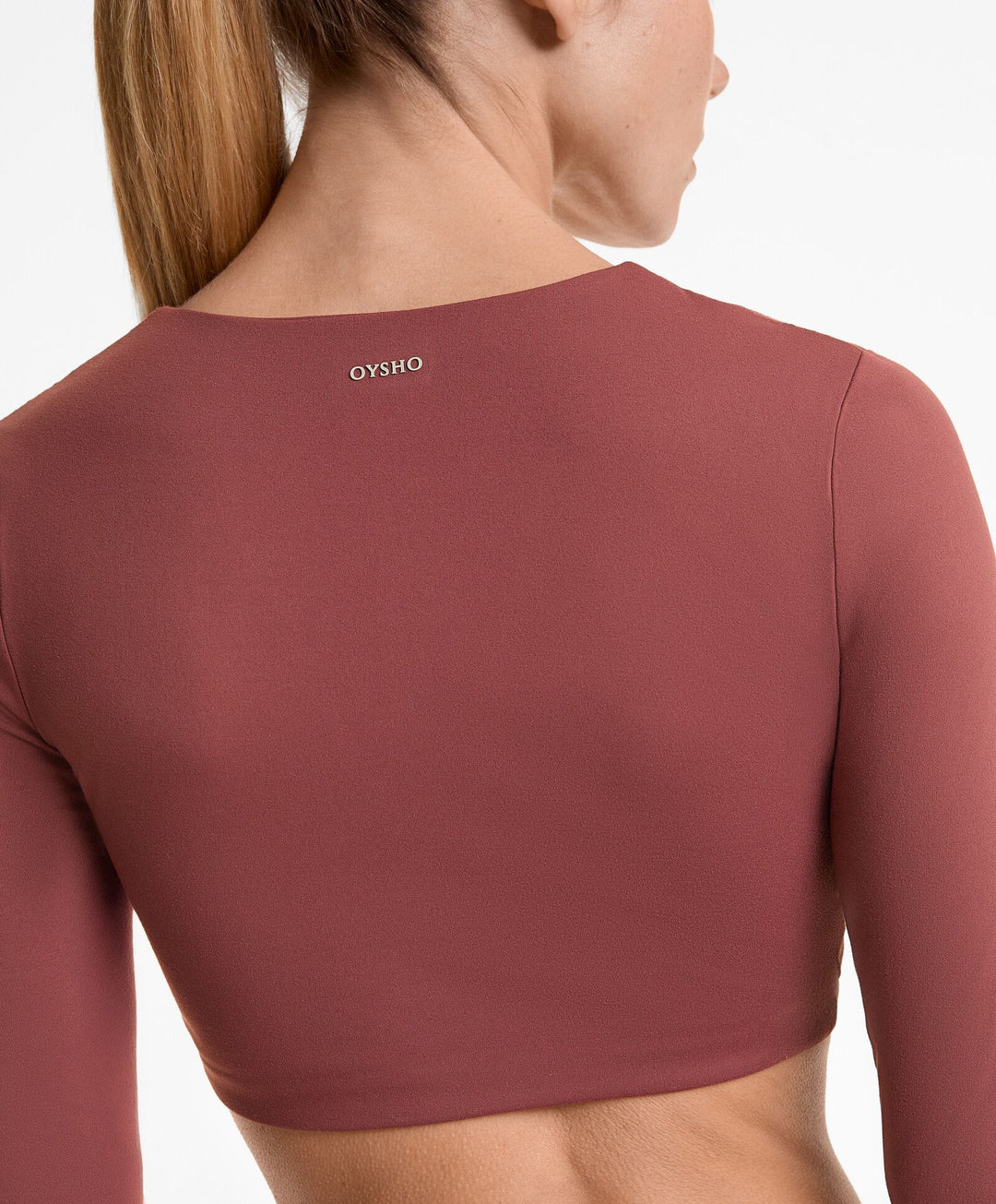 Moudda Oysho - T-Shirt Manches Longues Crop - Twist Devant - Tunisie 5