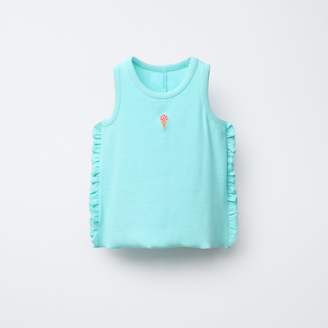 Moudda ZARA - T-Shirt Enfant - Côtes, Manches Courtes, Volant & Détail - Tunisie 1
