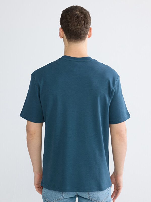Moudda LC Waikiki - T-shirt imprimé manches courtes en jersey pour Homme couleur Bleu pétrol - Tunisie 4