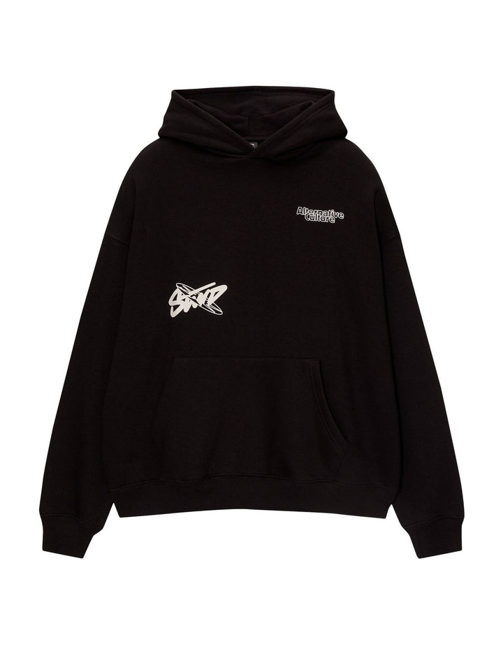 Moudda PULL & BEAR - Sweat à Capuche Updated Studio 01 Noir Lavé - Tunisie 4