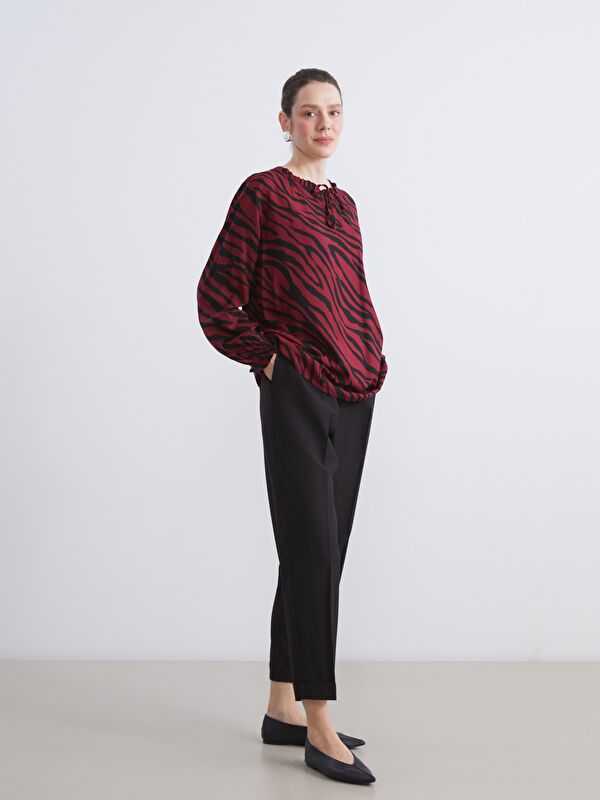 Moudda LC Waikiki - Pantalon tissé moyen basique Femme Noir - Tunisie 1