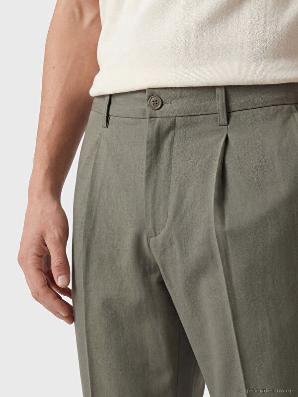Moudda LC Waikiki - Pantalon mi-saison en tissu pour Homme couleur Kaki clair - Tunisie 3