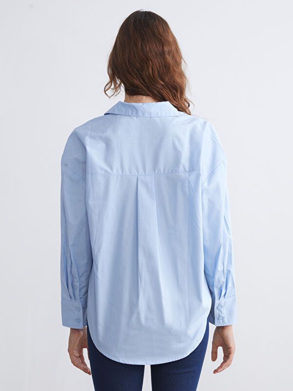 Moudda LC Waikiki - Chemise tissée manches longues Femme Bleu clair - Tunisie 4