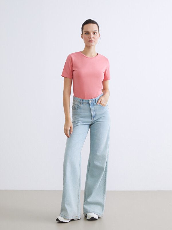 Moudda LC Waikiki - Body basique manches courtes en jersey pour Femme couleur  Corail - Tunisie 2