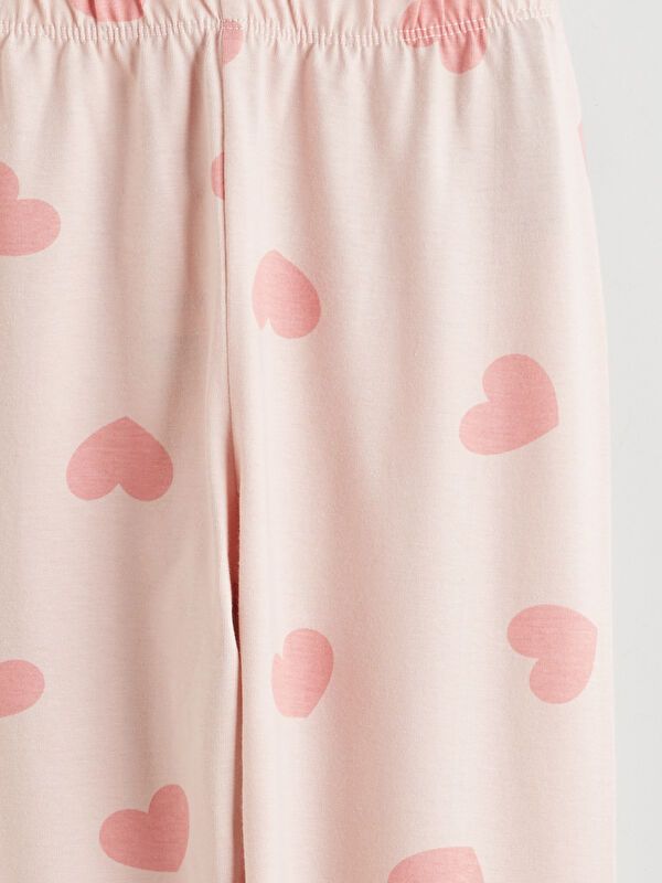 Moudda LC Waikiki - Pyjama manches longues en jersey mi-saison couleur Rose clair imprimé pour filles - Tunisie 7