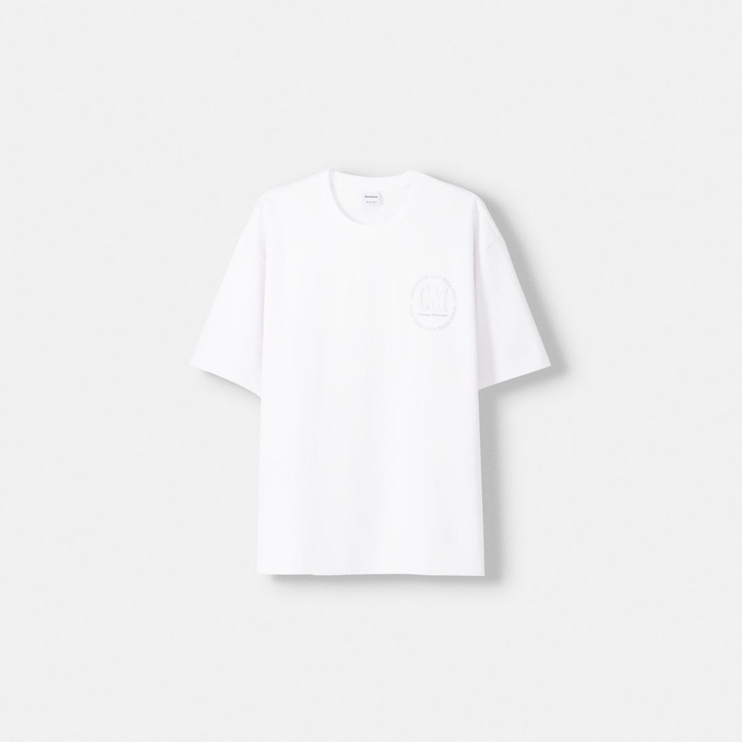 Moudda BERSHKA - T-Shirt - Interlock & Imprimé Gaufré - Tunisie 1