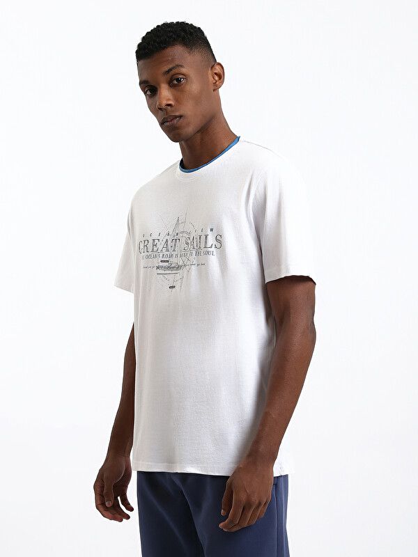 Moudda LC Waikiki - T-shirt imprimé manches courtes en jersey pour Homme couleur Blanc - Tunisie 4