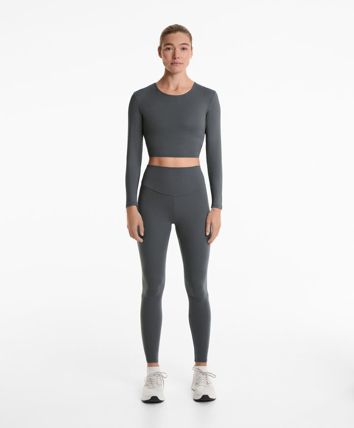 Moudda Oysho - T-Shirt Manches Longues Crop Comfortlux - Twist Dos - Tunisie 2