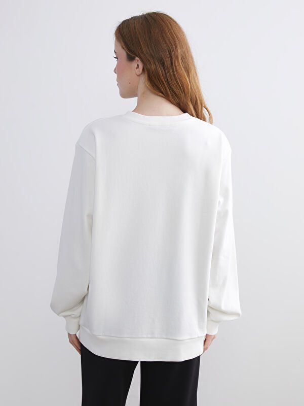 Moudda LC Waikiki - Sweatshirt en jersey Femme Ecru - Tunisie 4