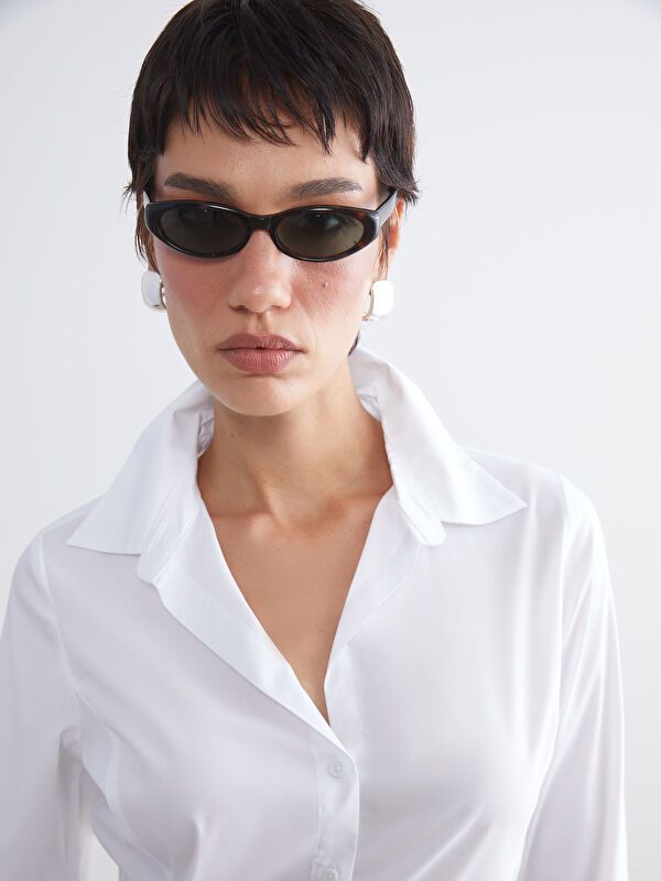 Moudda LC Waikiki - Chemise tissée manches longues Femme Ecru - Tunisie 3