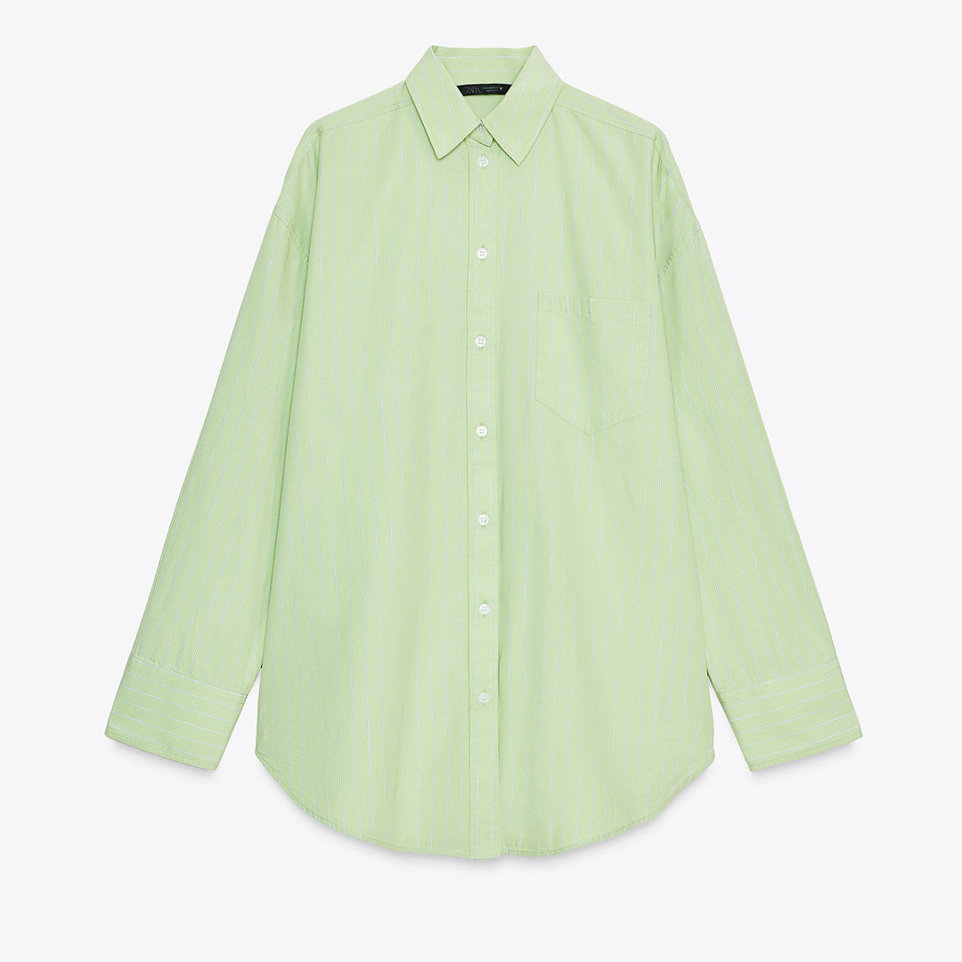 Moudda ZARA - Chemise Oversize Popeline - Rayures & Poche - Tunisie 1