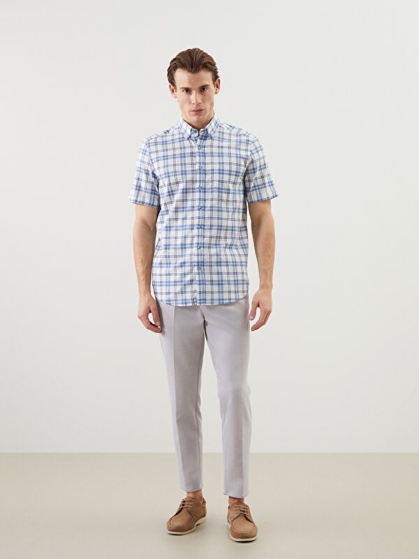 Moudda LC Waikiki - Chemise à carreaux manches courtes en tissu tissé pour Homme - Tunisie 2
