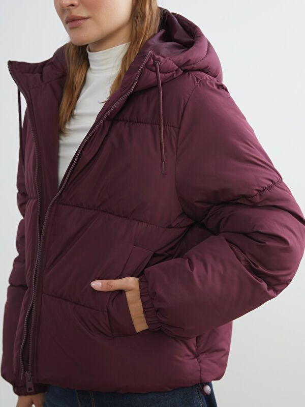 Moudda LC Waikiki - Manteau matelassé en nylon Femme Bordeaux - Tunisie 3