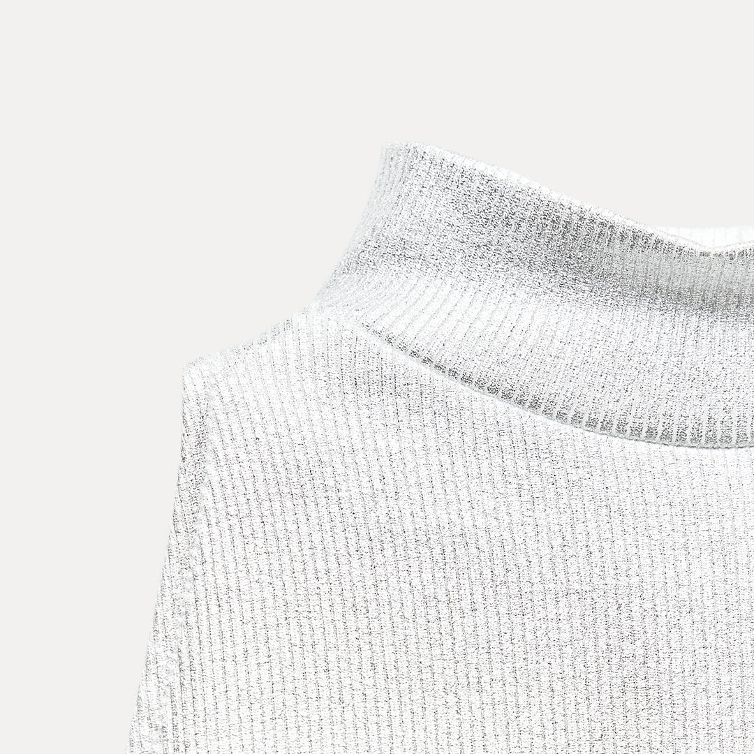 Moudda ZARA - T-shirt col licou effet métallisé côtelé - Tunisie 3