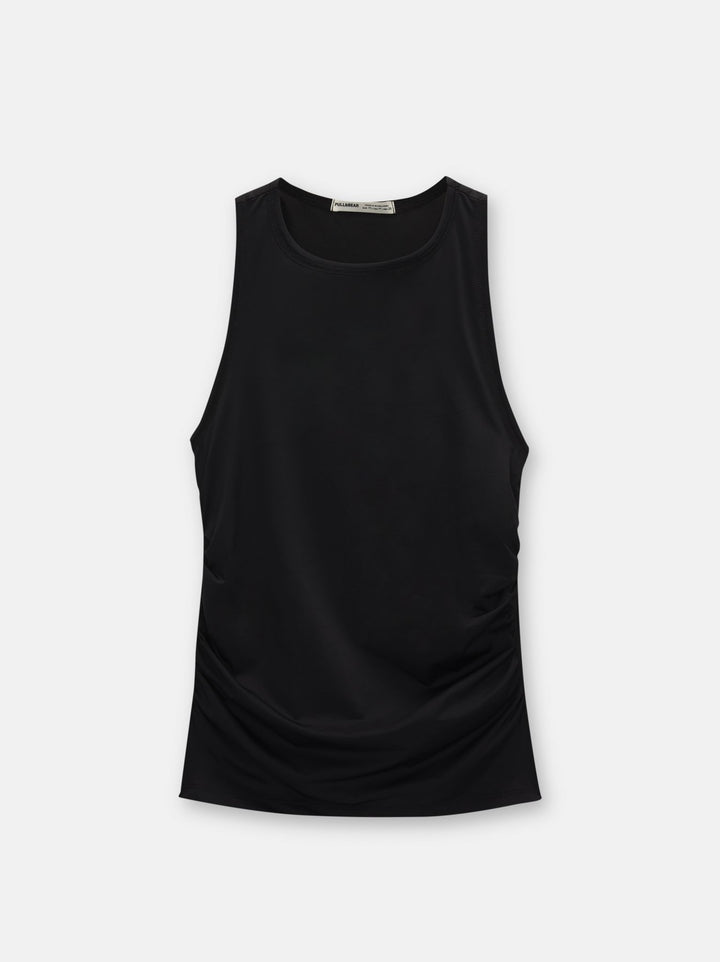 Moudda PULL & BEAR - Body Top Sans Manches Polyamide Froncé Latéral - Tunisie 3