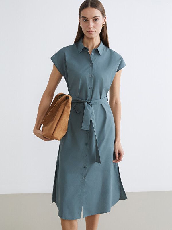 Moudda LC Waikiki - Robe maternité à manches courtes pour Femme couleur Vert terne - Tunisie 2