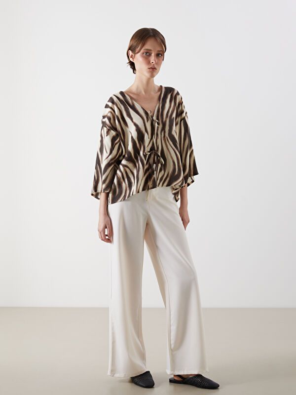 Moudda LC Waikiki - Pantalon tissé moyen Femme Ecru - Tunisie 1