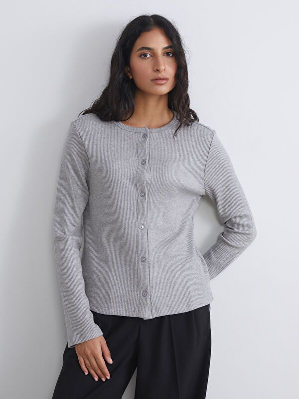 Moudda LC Waikiki - Cardigan en jersey Femme Mélange de gris - Tunisie 1