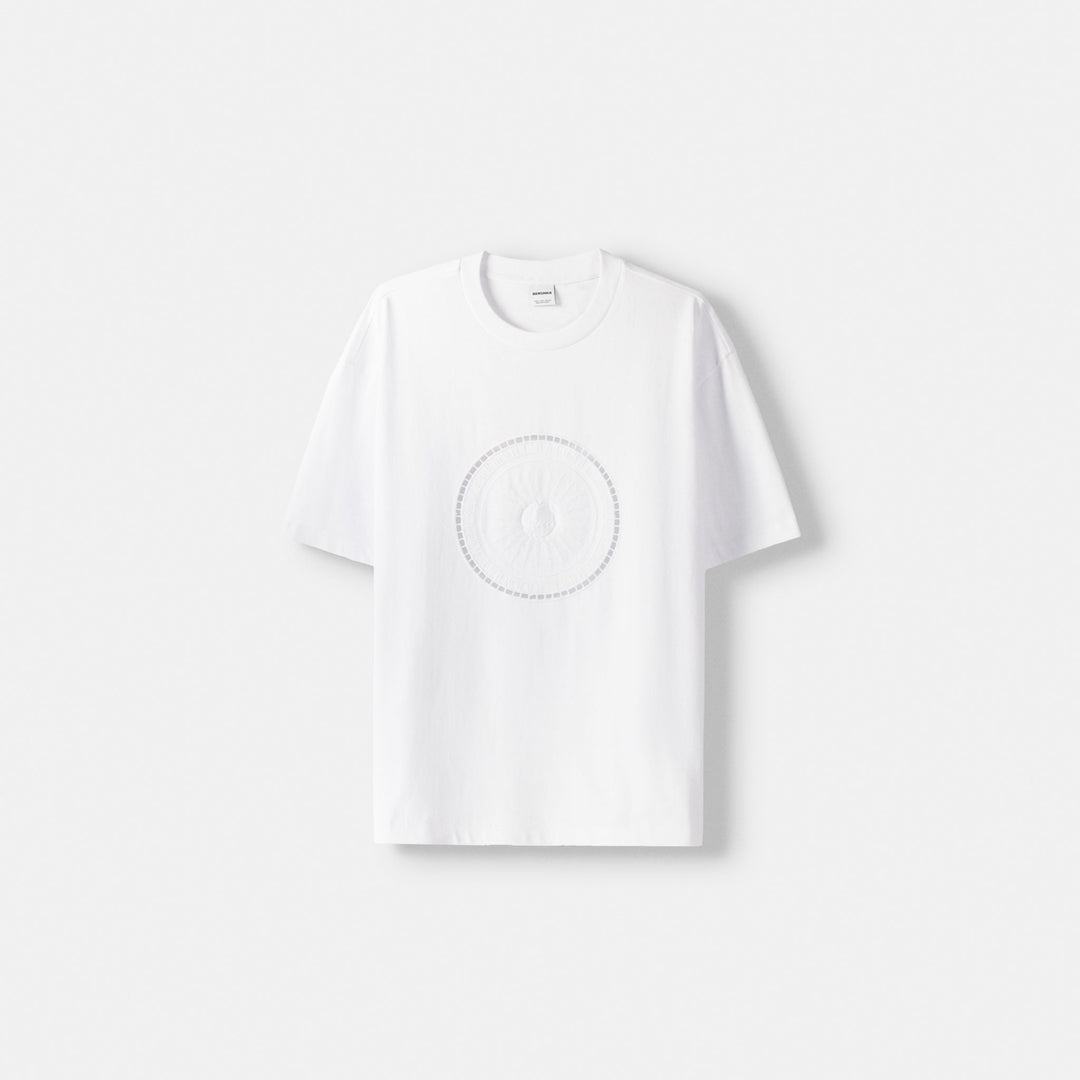 Moudda BERSHKA - T-shirt Blanc Broderie Anglaise Ton sur Ton - Tunisie 1
