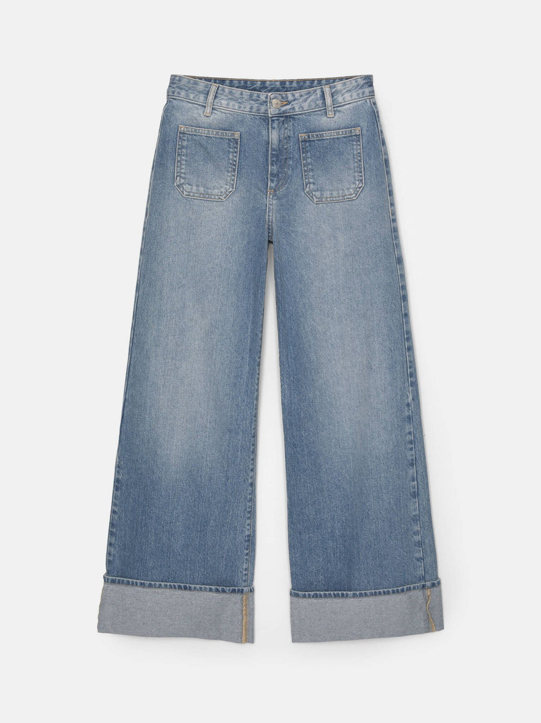 Moudda PULL & BEAR - Pantalon Denim Jambe Large Poches Plastron - Tunisie 4