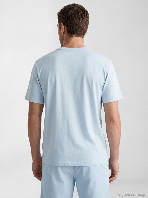 Moudda LC Waikiki - T-shirt imprimé manches courtes en jersey pour Homme couleur Bleu clair - Tunisie 3