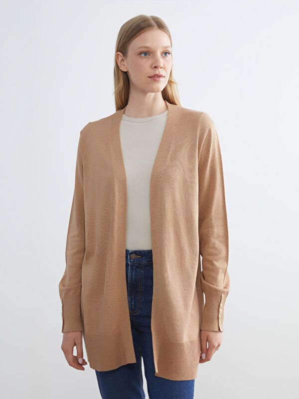 Moudda LC Waikiki - Cardigan fin en tricot Femme Chameau - Tunisie 1