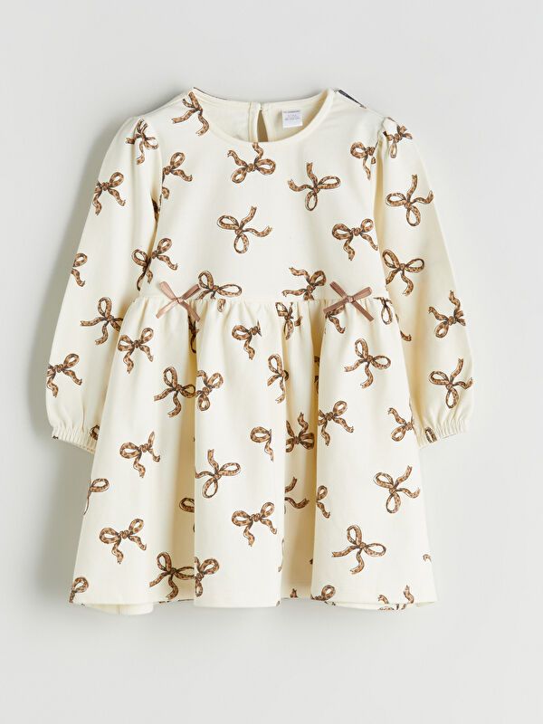 Moudda LC Waikiki - Robe en jersey manches longues Fille Imprimé écru - Tunisie 1