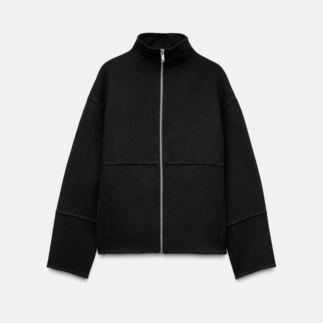 Moudda ZARA - Noir – veste tissu double col cheminée - Tunisie 1