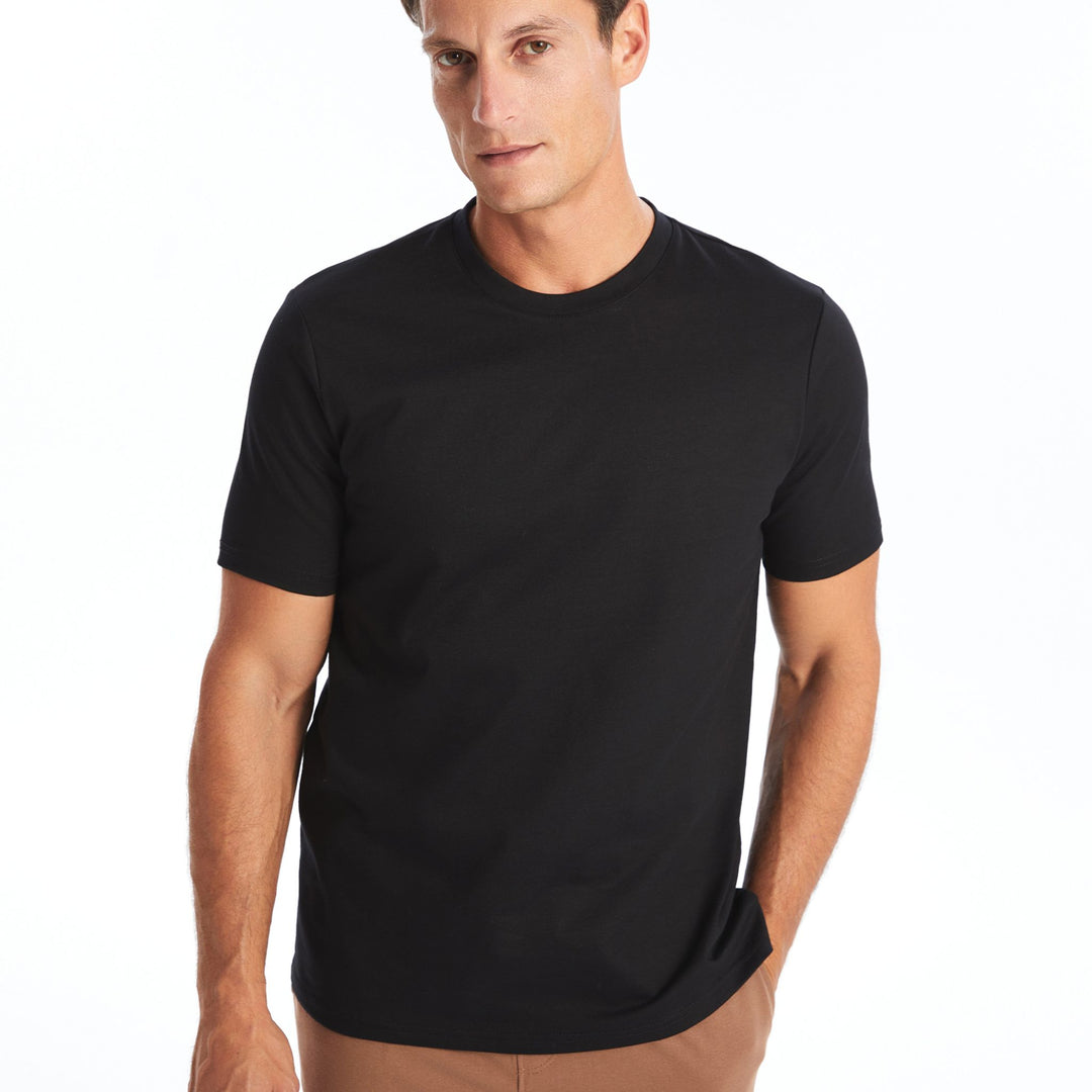 Moudda LC Waikiki - T-shirt jersey col rond manches courtes Homme Noir - Tunisie 1