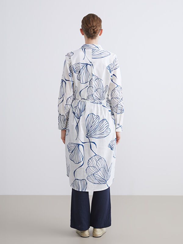 Moudda LC Waikiki - Tunique tissée imprimée manches longues Femme Imprimé marine - Tunisie 4