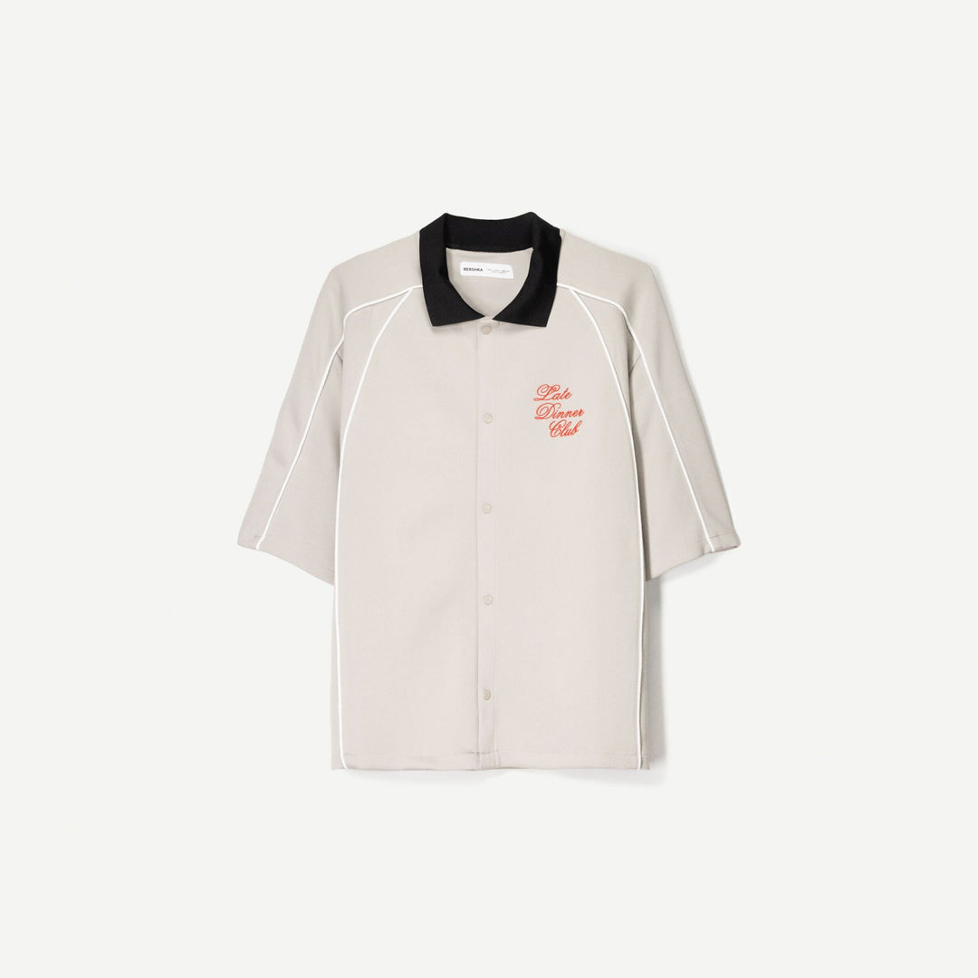 Moudda BERSHKA - Chemise Boxy - Piqué Interlock & Broderie - Tunisie 1