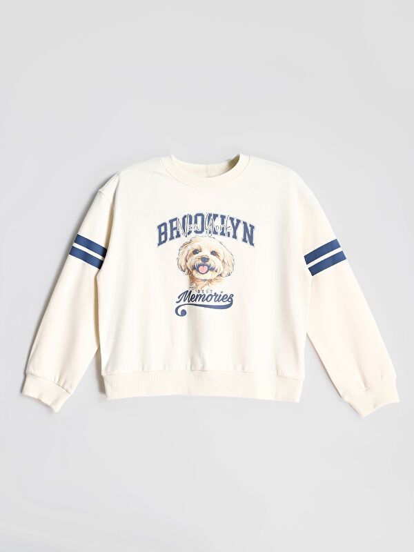 Moudda LC Waikiki - Sweatshirt en jersey Fille Ecru - Tunisie 1