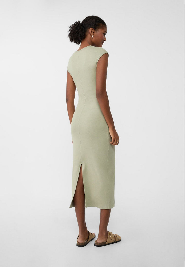 Moudda STRADIVARIUS - Robe Midi en Maille Rib Mini Manches - Tunisie 5