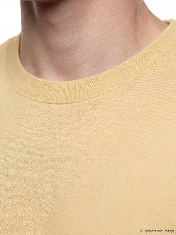Moudda LC Waikiki - T-shirt basique manches courtes en jersey pour Homme couleur Jaune terne - Tunisie 3