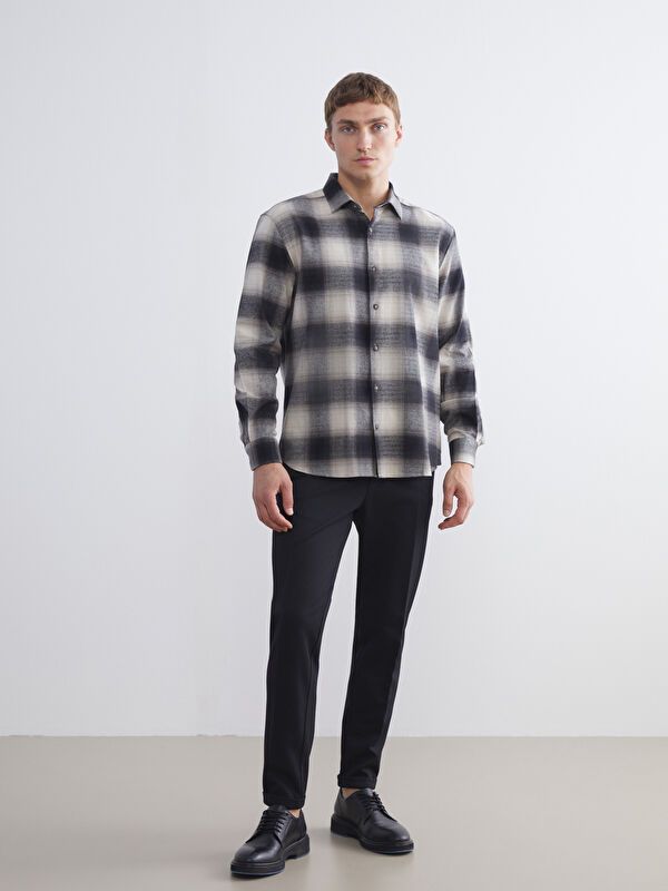 Moudda LC Waikiki - Chemise tissée manches longues Homme A carreaux bruns - Tunisie 2